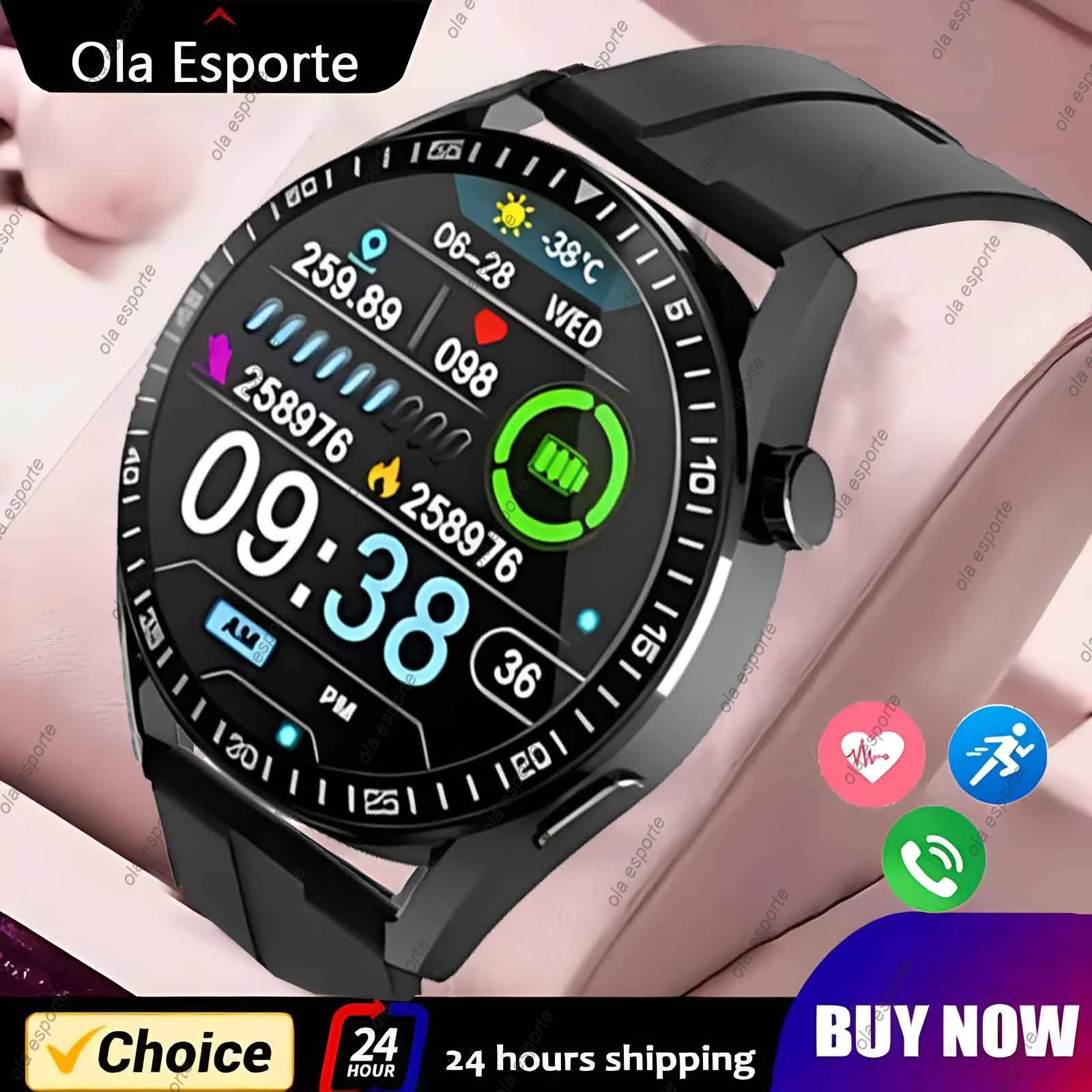 2024 New For HUAWEI GT4 Pro BT Call Smart Watch Music Player Fitness Tracker Heart Rate Blood Oxygen Health Sleep Monitor Watch