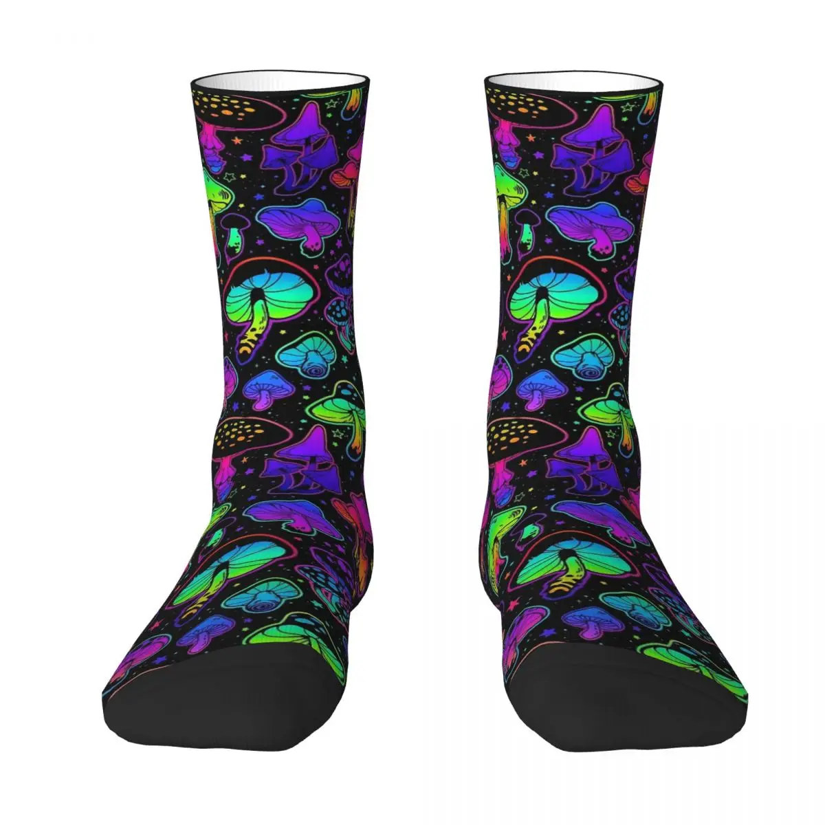 Neon Psychodelic Mushrooms Stuff cosy Unisex Socks Windproof Interesting Four Seasons Socks