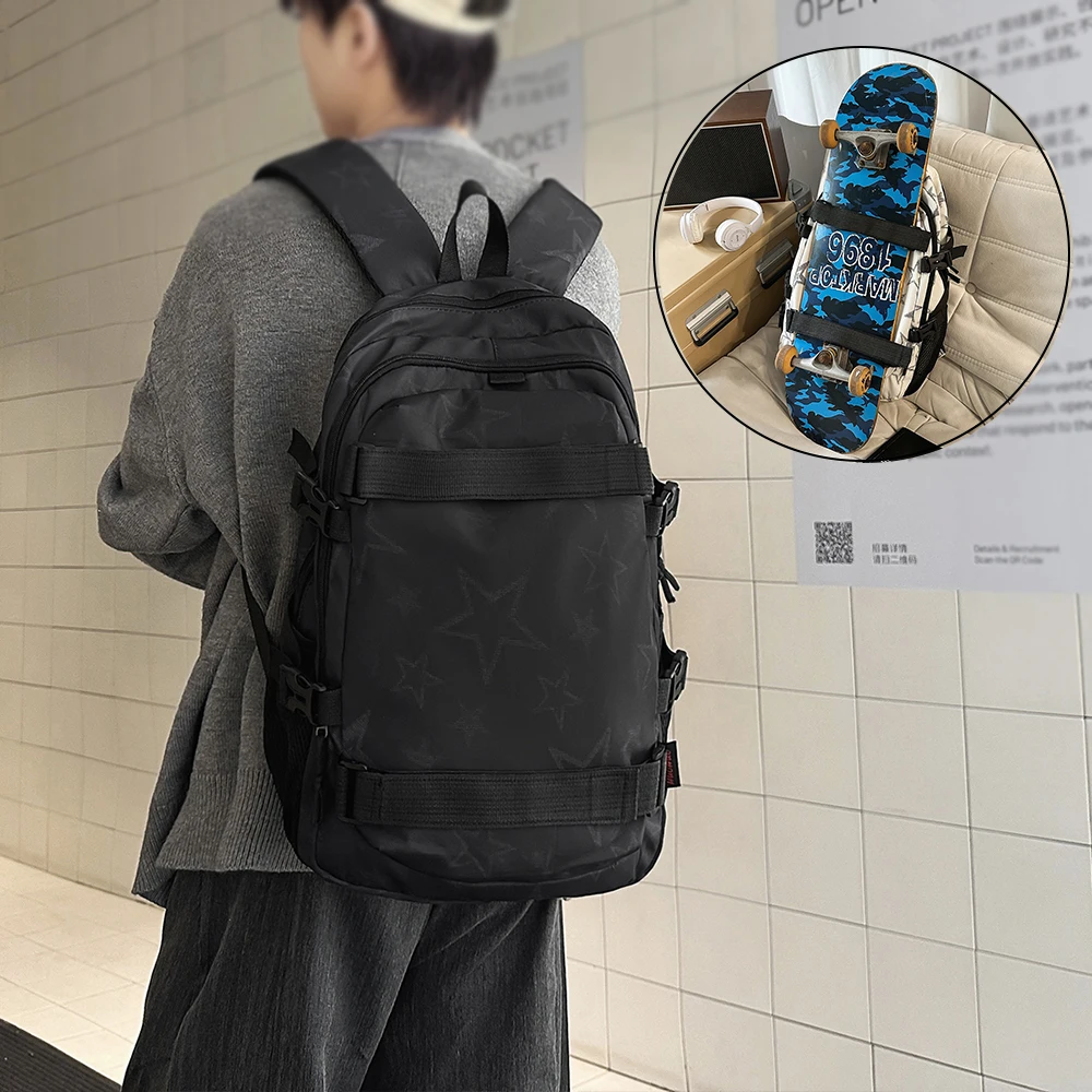 Daypack Backpack, Casual Rucksack, Large Capacity Star Pattern, Weekend Trip City Walking