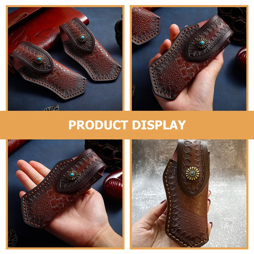 

Premium Cowhide Cutter Sheath High-Performance Protective Cover for Household Chef Cutters Lightweight Foldable Camping Cutter