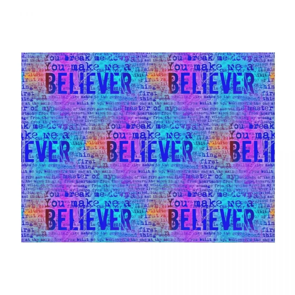

Believer - Neon Rainbow Throw Blanket Extra Large Throw blankets and throws heavy to sleep Bed Blankets
