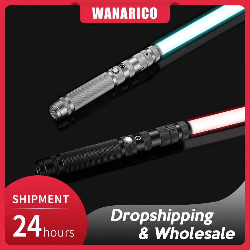 

WANARICO RGB Lightsaber 7 Colors Variable Laser Sword Metal Handle Light Sword With Hitting Sound Effect FX Duel USB Charge