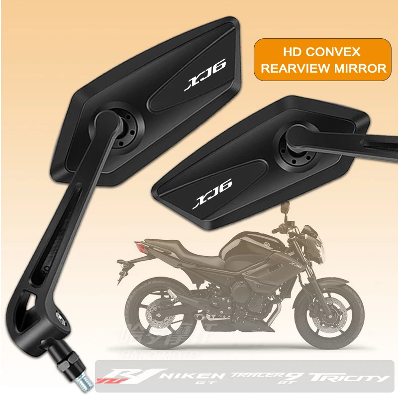 For YAMAHA XJ6 XJ6F XJ6N XJR300 XJR 1300 XJR1200  Square Motorcycle Mirror Adjustable Rearview Mirror Easy Installation