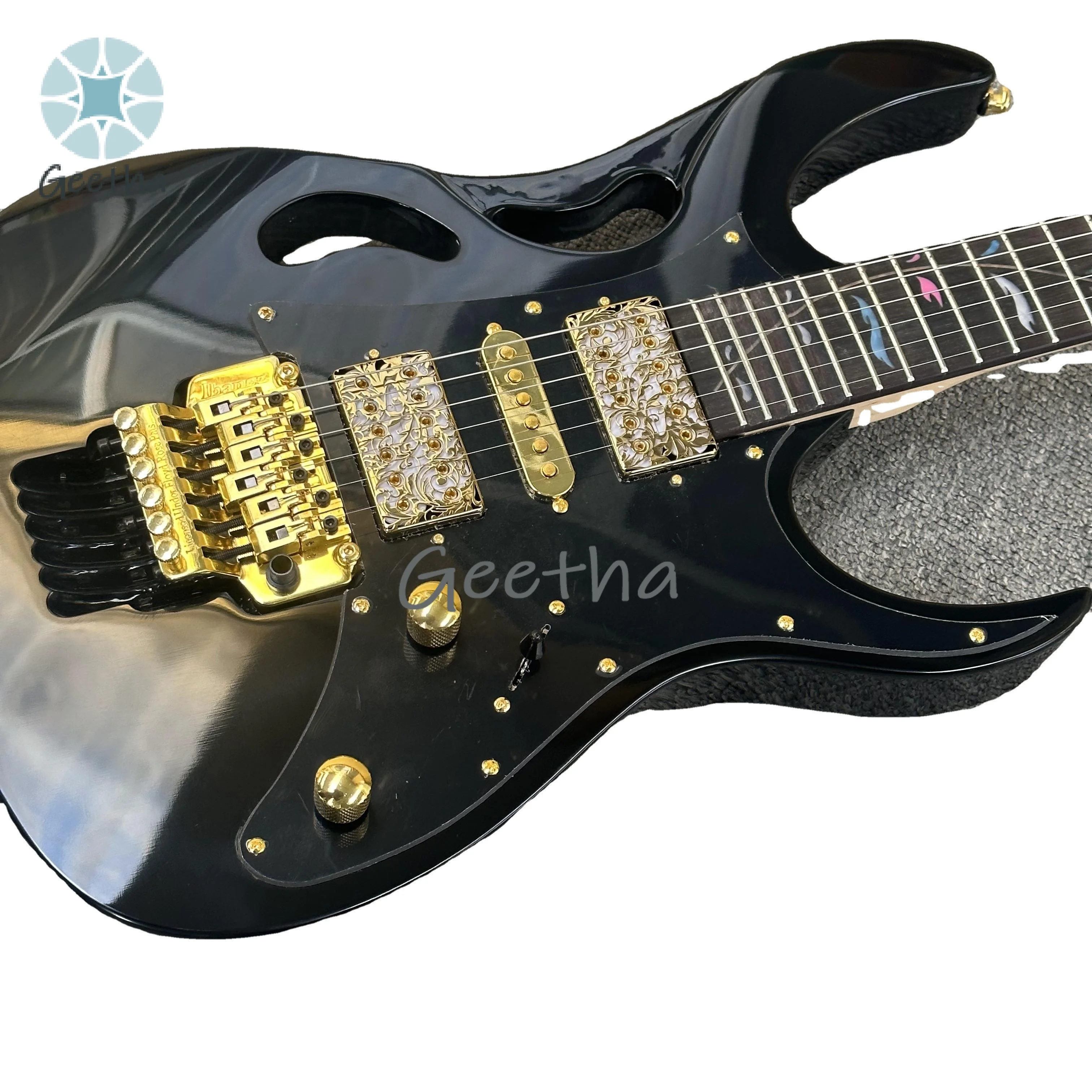 

Black Classic 7V High Quality Electric Guitar Gold Hardware with Fast Shipping in Stock