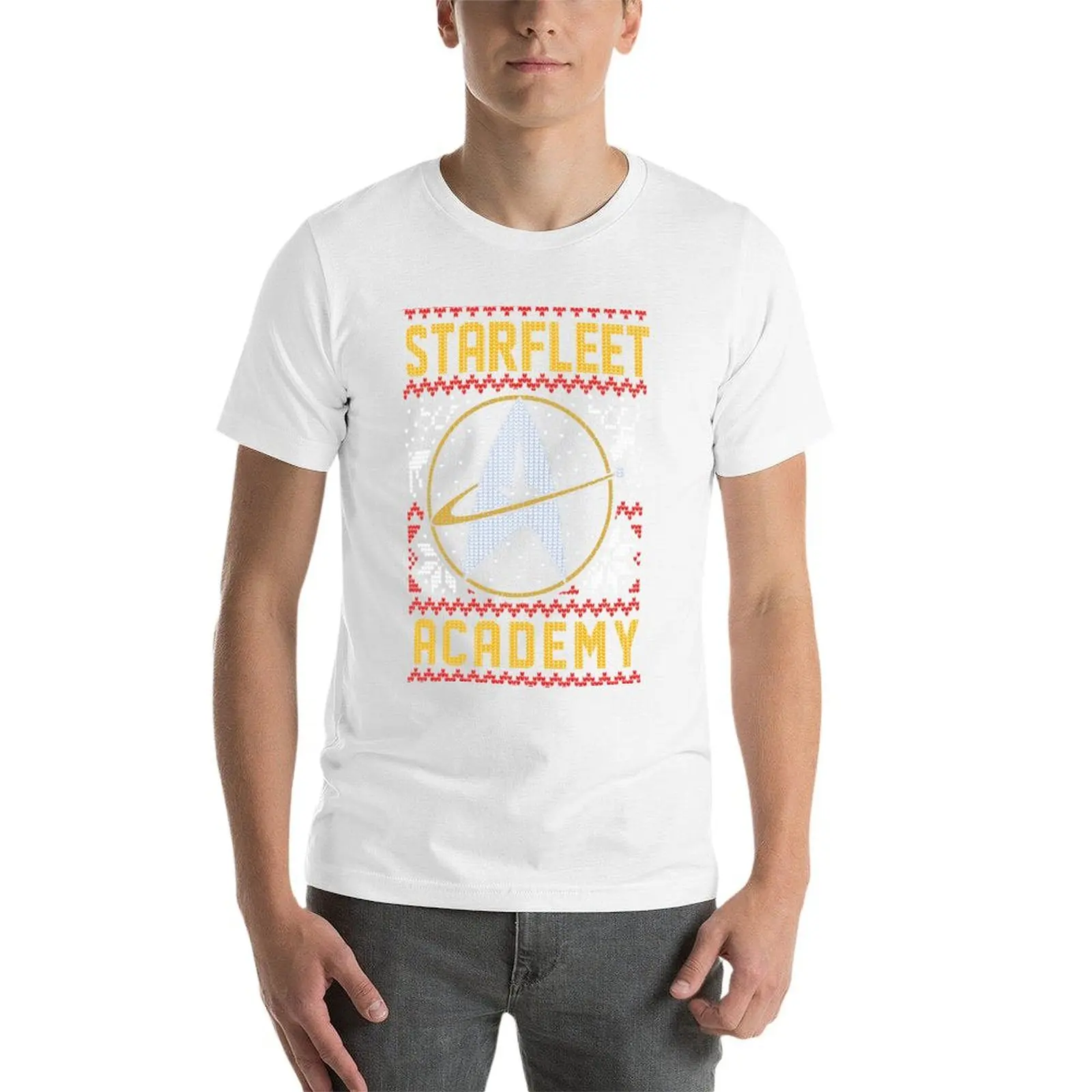 ستار تريك الجيل الجديد أكاديمية ستارفليت عيد الميلاد متماسكة سترة تي شيرت رجل تي شيرت القطن تي شيرت شخصية تي شيرت #4
