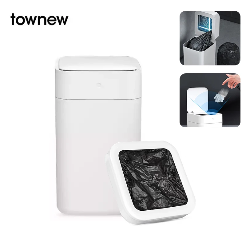 Townew T1S Smart Sensor Kitchen Garbage Bin Waterproof Home Bathroom Garbage With Lid Sensing Garbage Bin Automatic Packaging