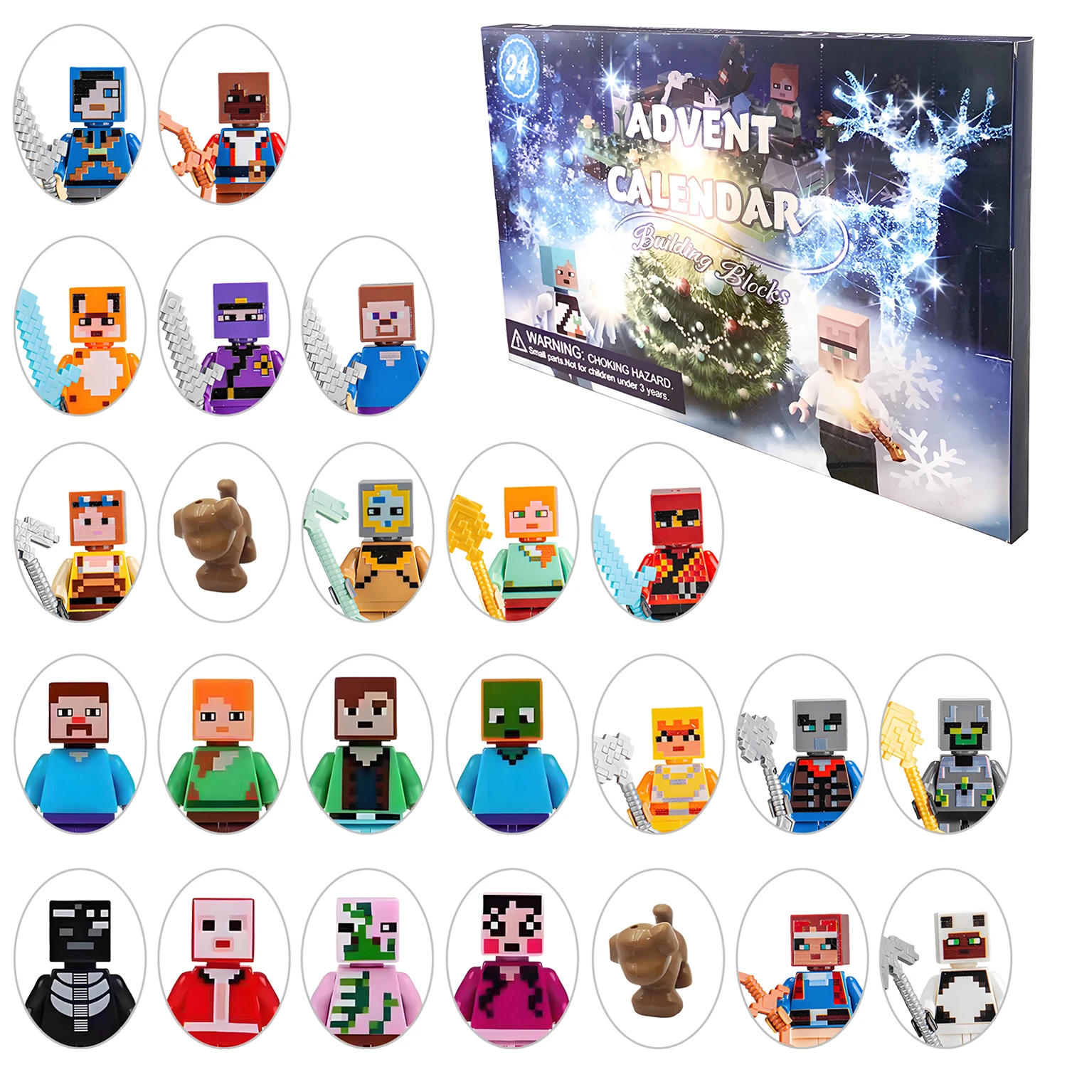 

Advent Calendar Box 24Pcs/Box Anime Minifigures Model Building Blocks Dolls Kids Toys Xmas Gifts 24 Day Countdown To Christmas
