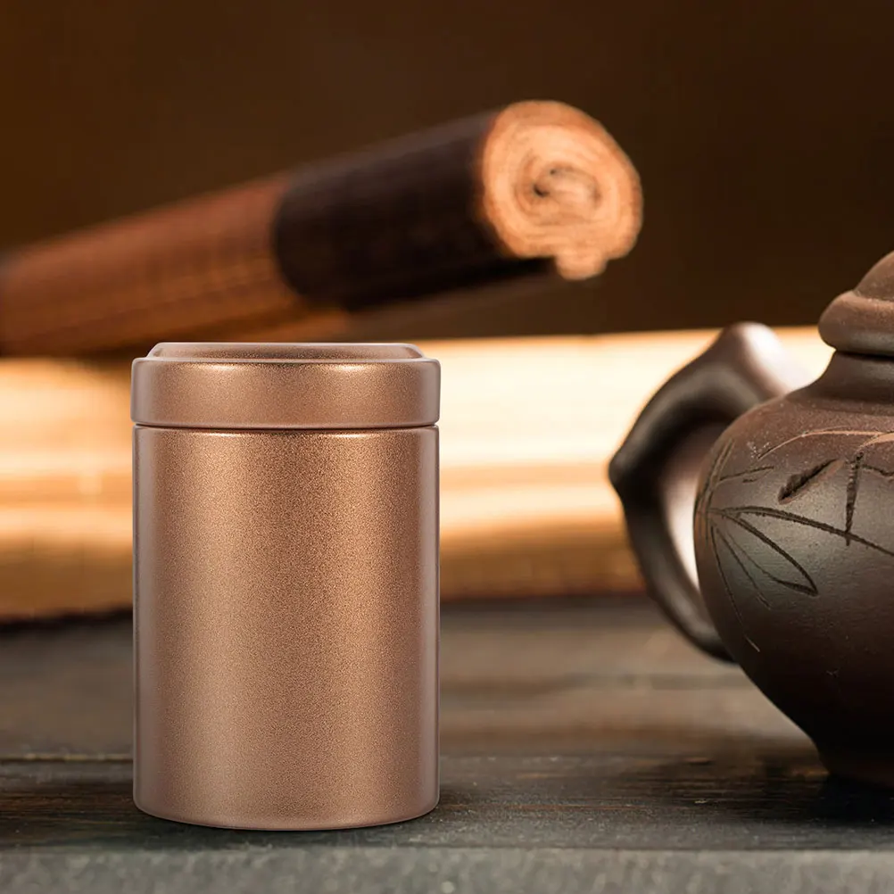 

4pcs Tea Tin Box Metal Canister Airtight Storage Container for Loose Tea Coffee Sugar Golden Silver Mini Kitchen Household