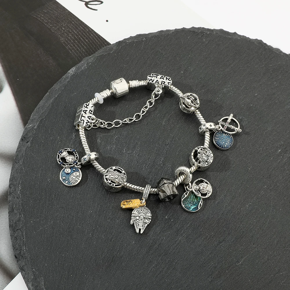 Disney Star Wars Bracelet Darth Vader Ultimate Weapon Death Star Yoda R2D2 Millennium Falcon Charm DIY Jewelry Accessories image 6