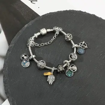 Disney Star Wars Bileklik Darth Vader Nihai Silahı Ölüm Yıldızı Yoda R2D2 Millennium Falcon Charm Kendin Yap Takı Aksesuarları 6 best sales R2D2 model kiti - №5