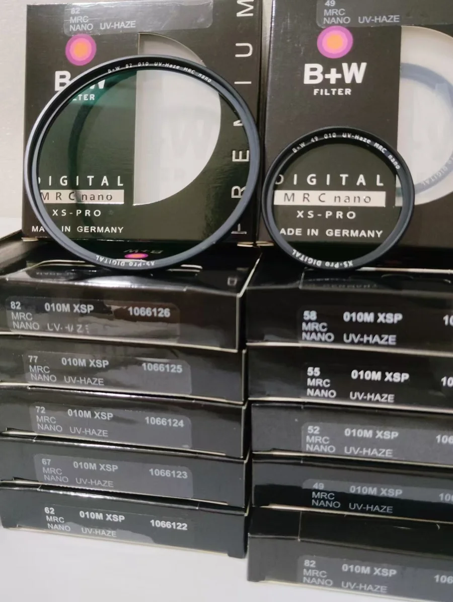 B+W UV 49_52_55_58_62_67_72_77_82mm 필터 XS PRO MRC 나노 헤이즈 보호용 초박형 Nikon 카메라용 Sony Canon 필터
