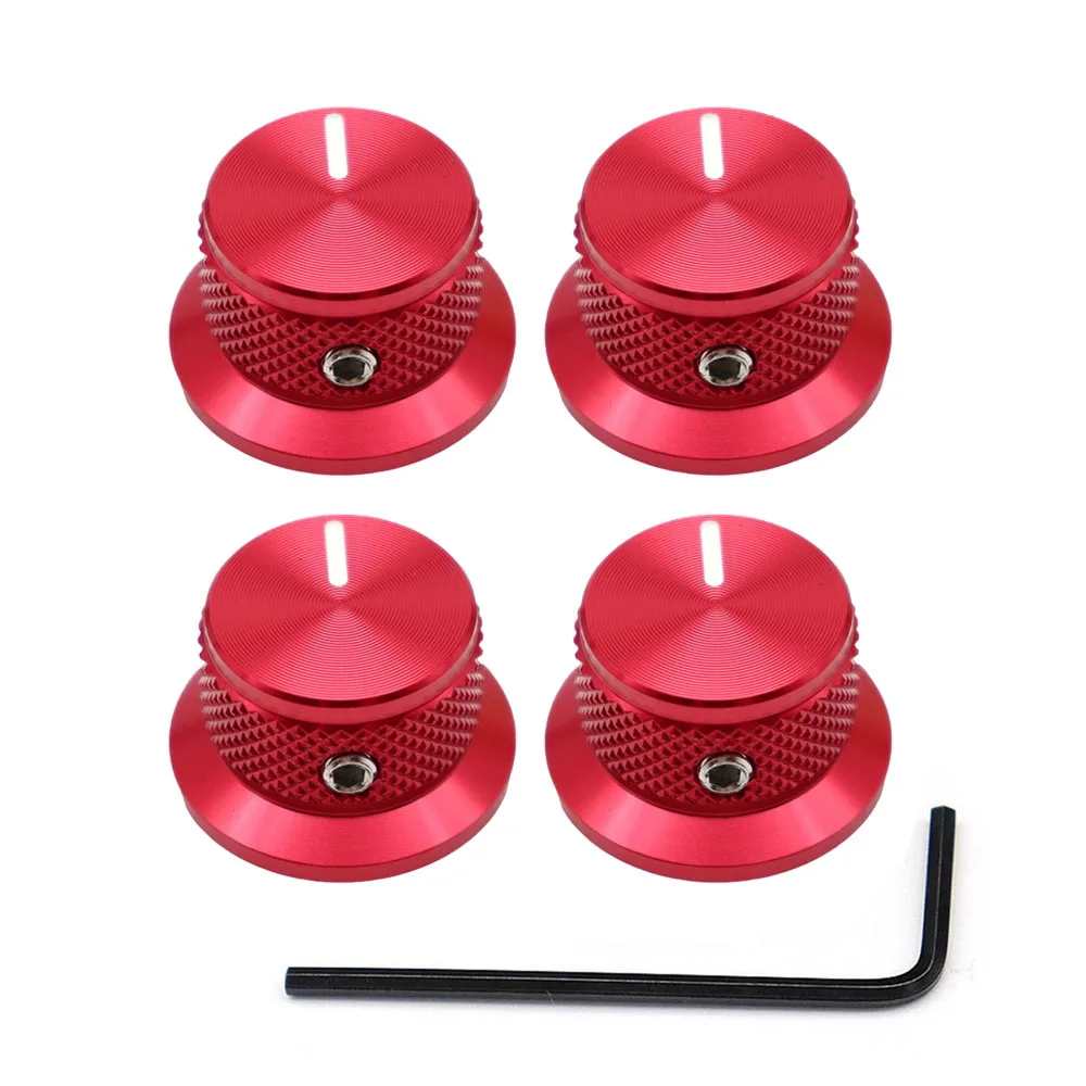 3 Stück/4 Stück Gitarrenknöpfe, Aluminium-Potentiometerknöpfe, Top-Hut-Knöpfe, Steuerknopf für Gitarre/Bass/AMPS/Vorverstärker mit Anzeige