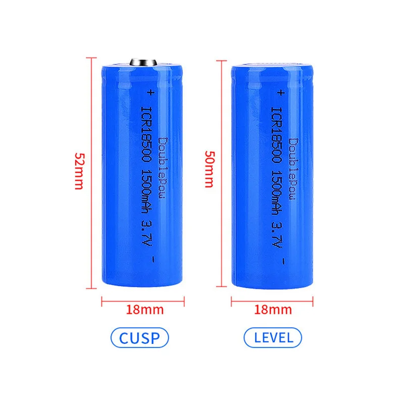 18500 Li-ion Battery 3.7V 1500mAh Rechargeable Lithium Ion Batteries  +cell Charger for Electric Toy Loudspeaker Flashlight LED