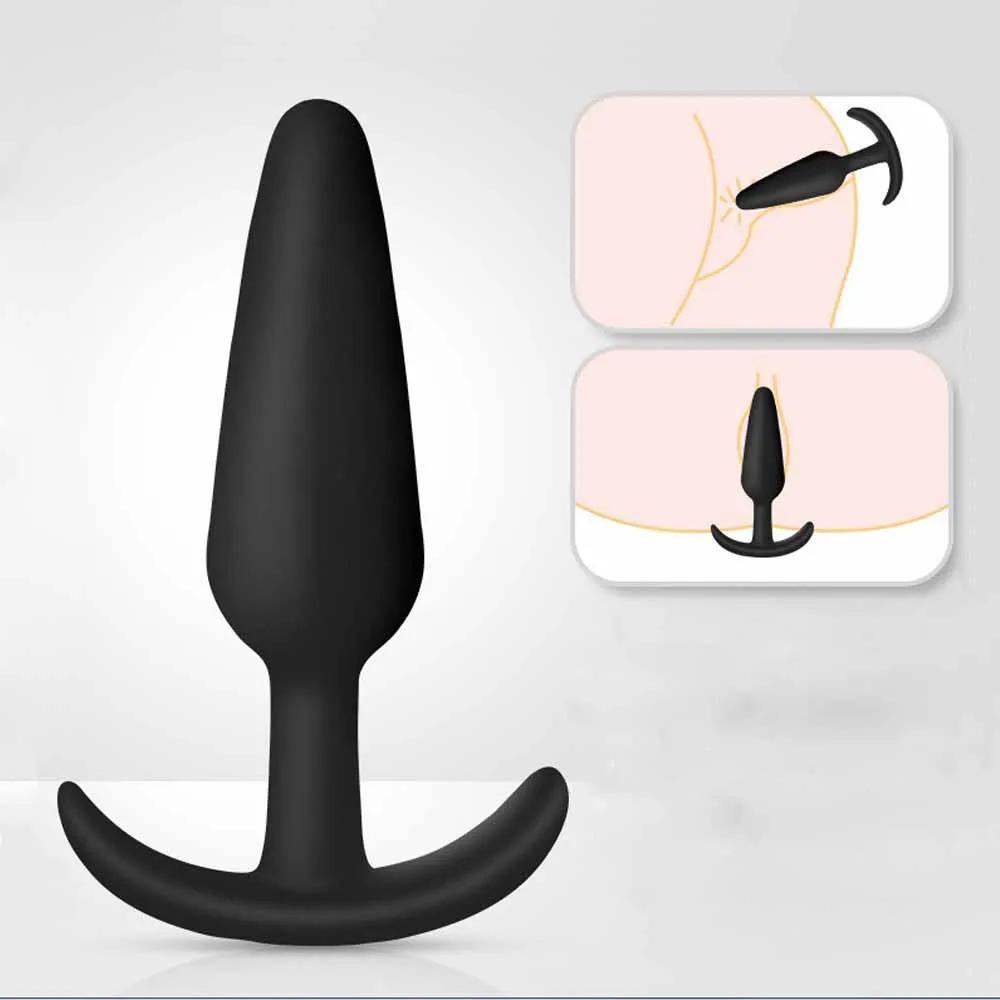 Silicone Anal Plug, Pack of 3 Butt Plugs Training Set for Beginners Advanced Users with Flared Base Prostate Sex Toys