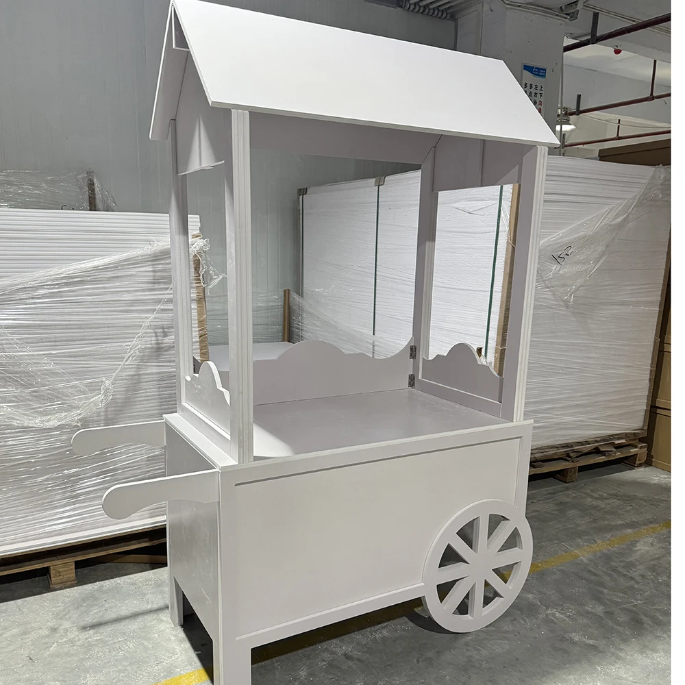 Hot Sale Custom PVC White Small Candy Cart Wedding Party Dessert Candy