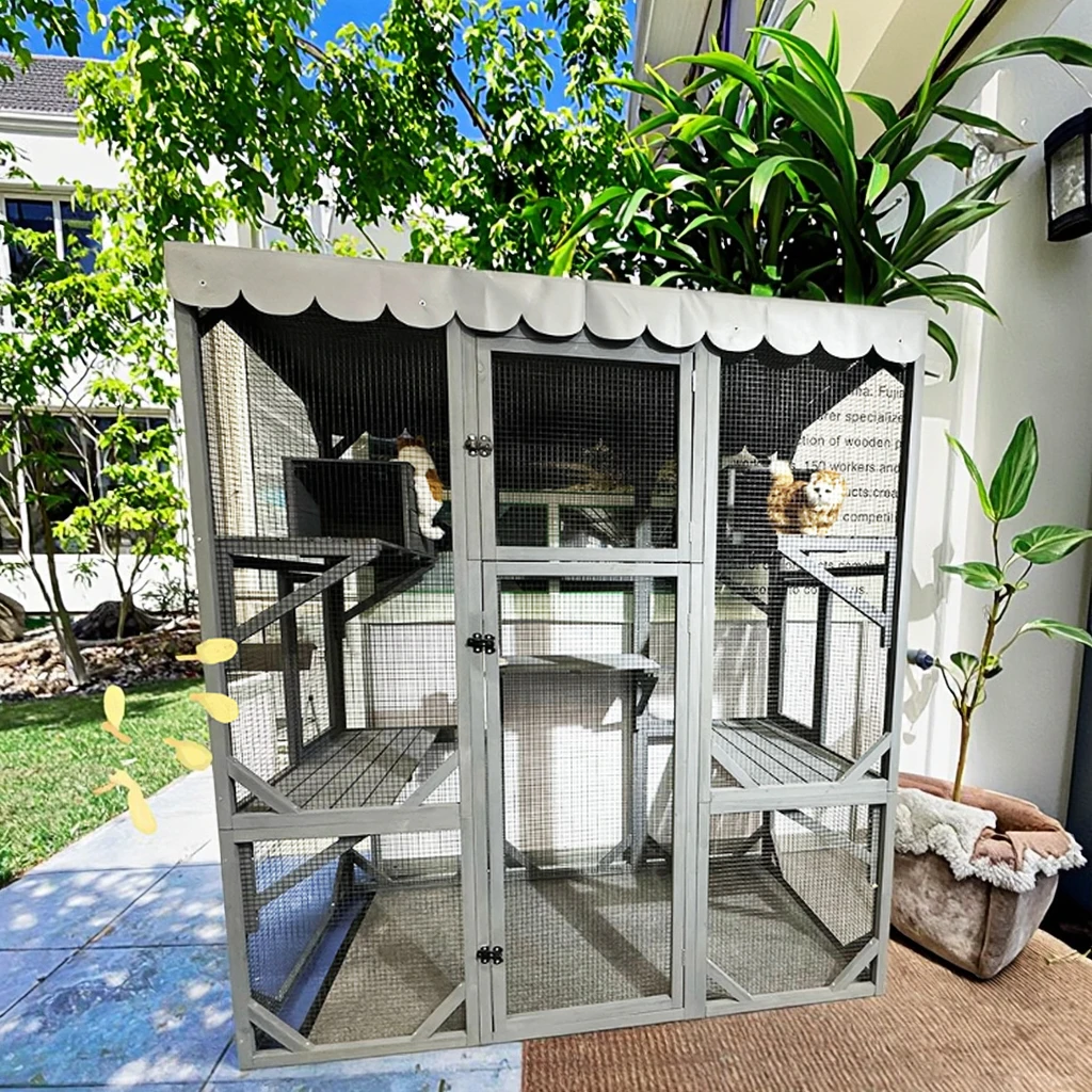 Backyard Outdoor Waterproof Pet Cat Kennel Bed Puppy Soft Warm Cave House