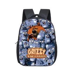 12 inch Anime Grizzly Bear Backpack Children School Backpack Lemmings Kindergarten Mini Portable Bags Rucksack Mochila