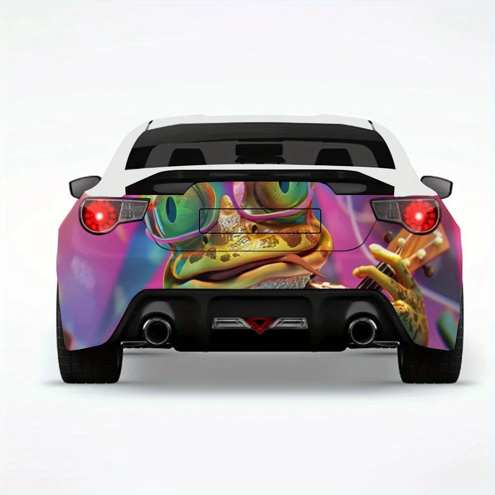 

Music Frog Trendy Car Sticker,Vinyl Decal for Car Rear, Waterproof Self-Adhesive Vinyl Stickers for Vehicle Tail and Bumper, Dec