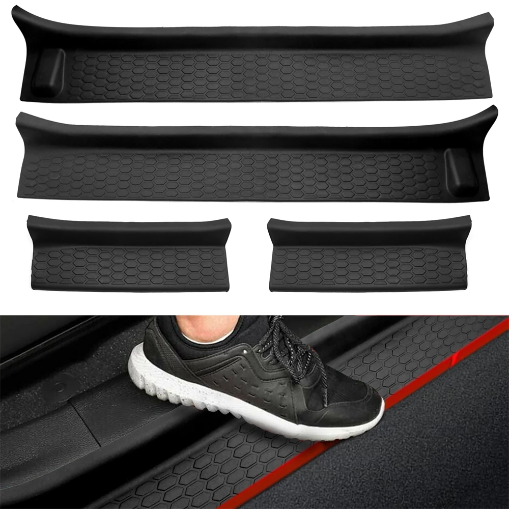 4pcs Car Door Sill Guards Kit for Jeep Wrangler JL JLU 2018-2024/Jeep Gladiator JT 2020-2022 Anti Scratch Door Edge Protector