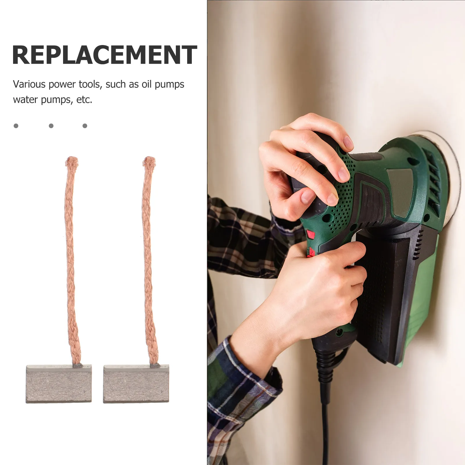 4Pcs Copper Carbon Brush Electric Motor Motor Carbon Brush Repair Parts for Water Pump Power Tool Replacement Parts