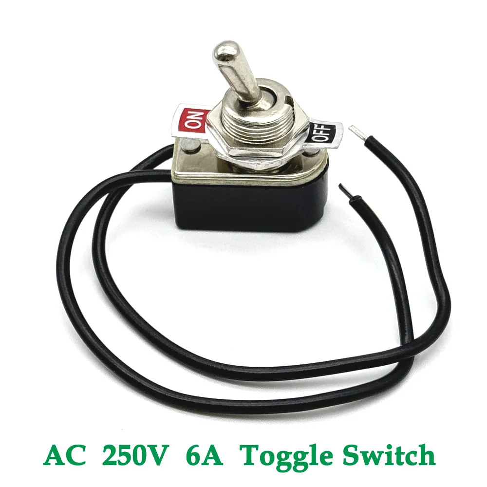 

50Pc AC 250V 3A On/Off Prewired Standard Toggle Switch With Wire Cable Contacts Switch Electrical Equipment Accessories