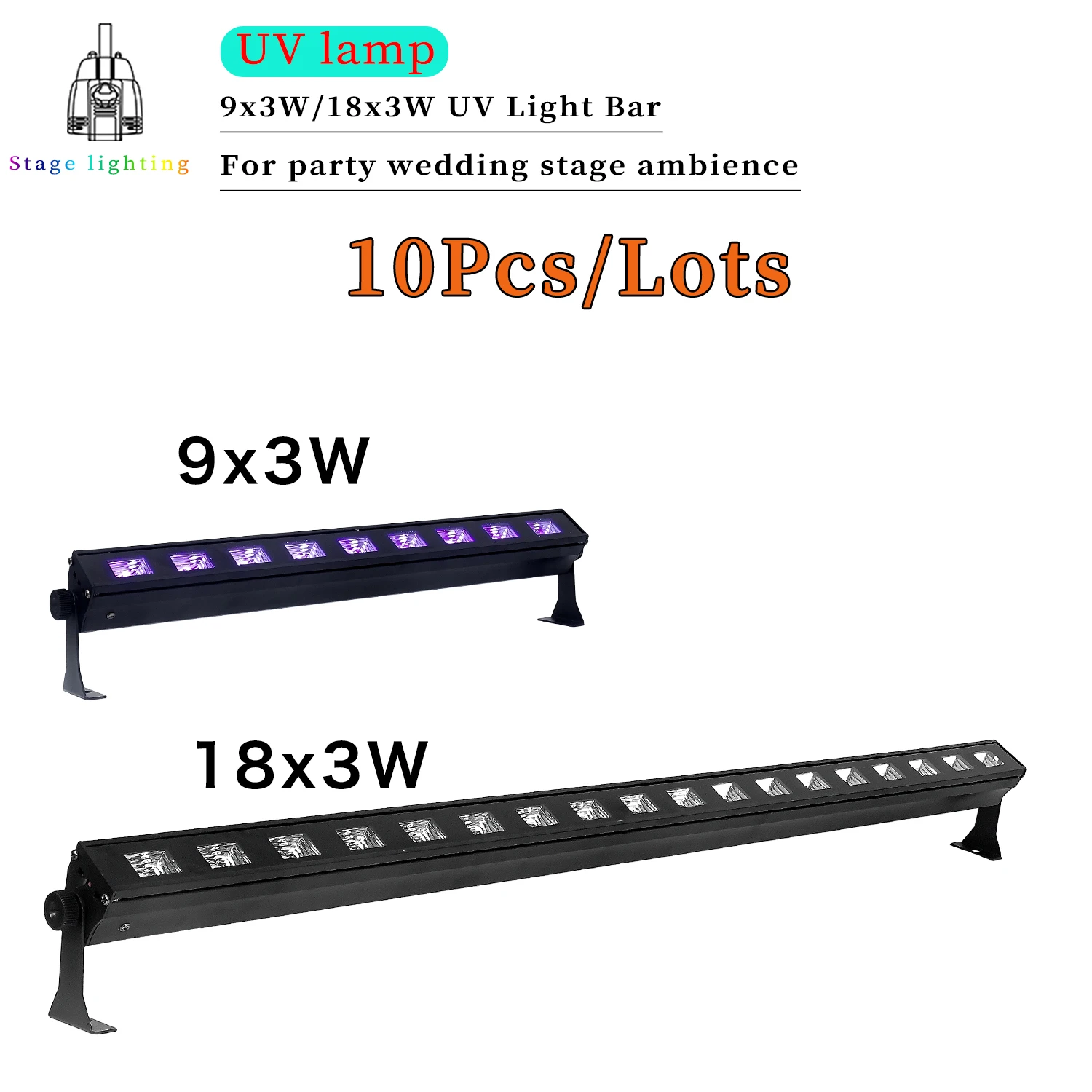 

10 шт./партия, Светодиодная лента, 9x3 Вт/18x3 Вт