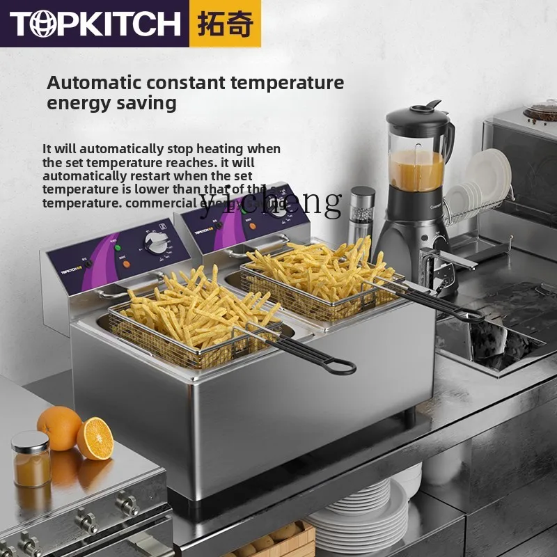 TQH Electric Fryer Commercial Electric Fryer Double Cylinder Large Capacity  French Fries Fryer