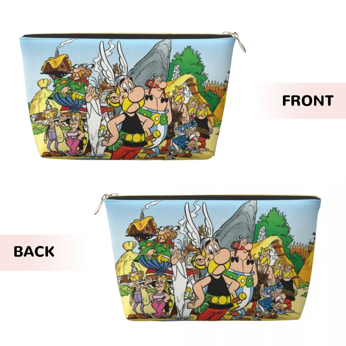 Custom Fashion Anime Asterixs And Obelixs Travel Cosmetic Bag Cartoon Getafix Toiletry Makeup Organizer Ladies Beauty Storage