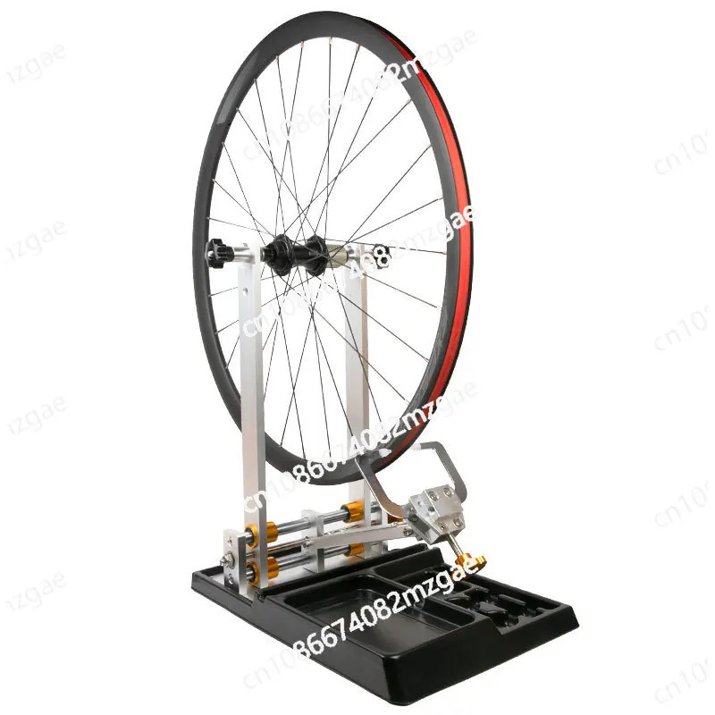 Bicycle special adjustment table, storage box base, wheel set correction frame, ring adjustment frame and ring knitting tool