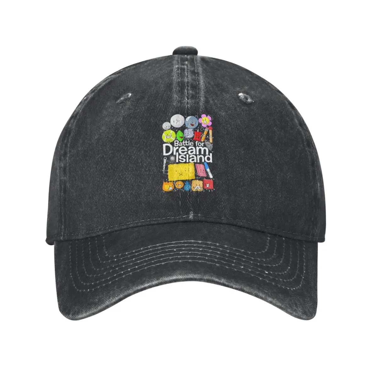 BFDI Poster Black Baseball Caps Fashion Denim Fabric Hats Outdoor Adjustable Casquette Hip Hop Baseball Cowboy Hat for Men Women