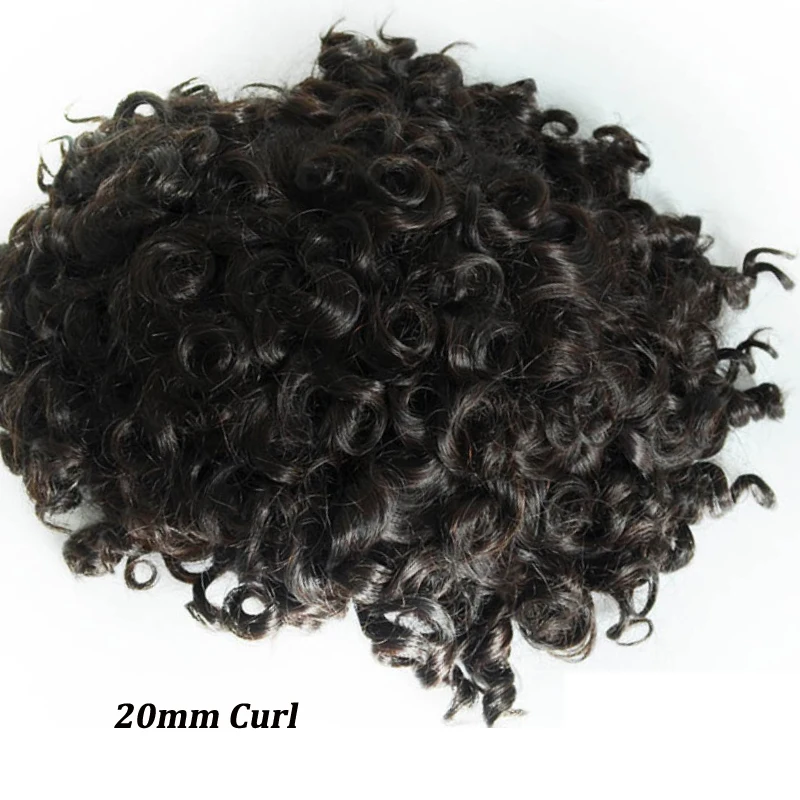 Männer Toupet Echthaar Feine Mono NPU Indische Echthaar Perücken für Mann Afro Echthaar System 15mm Lockiges Haar Topper Natürliche Farbe