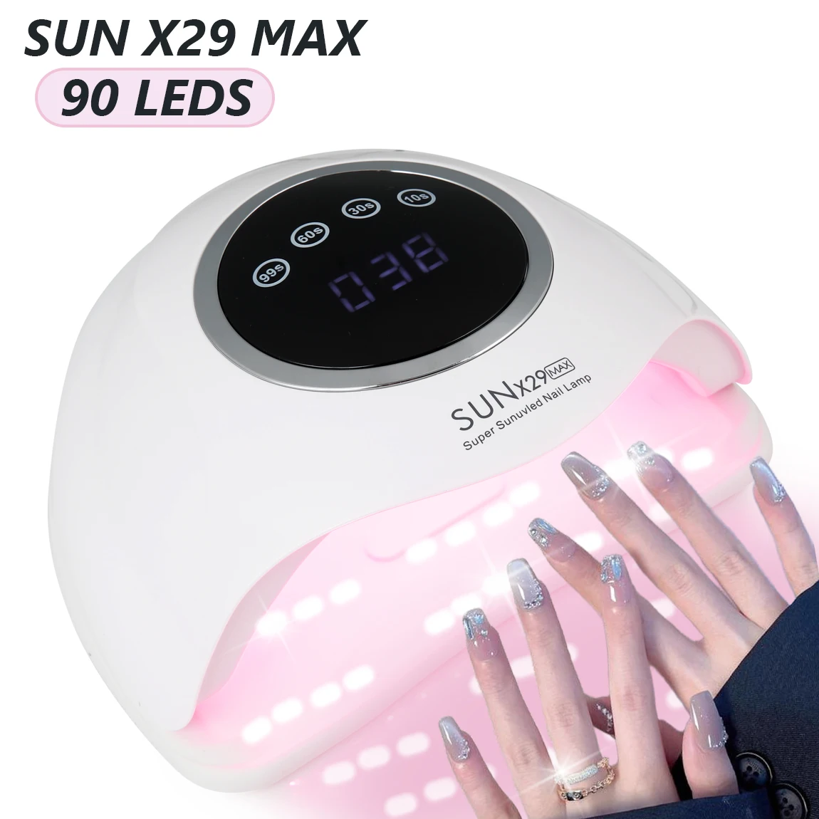 

Новая профессиональная сушилка для ногтей с ультрафиолетовым/светодиодом на 90 шариков, 4 интеллектуальных лампы для ногтей с таймером, быстросохнущее оборудование для ногтей