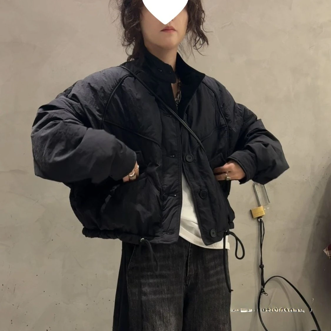 Quilted Button Up Padded Jacket Women's Short Cropped Lightweight Winter Daily Commute Campus Trendy Warm Soft Luxe Chic Coats