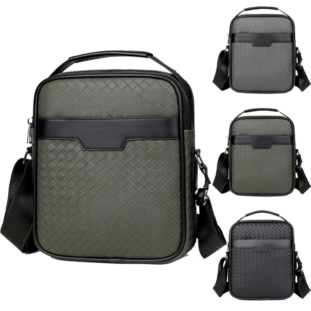 Sac à bandoulière Lessman pour homme, sac à bandoulière assisté vertical, sac à main à la mode, options de documents polyvalentes, sac à main tissé initié