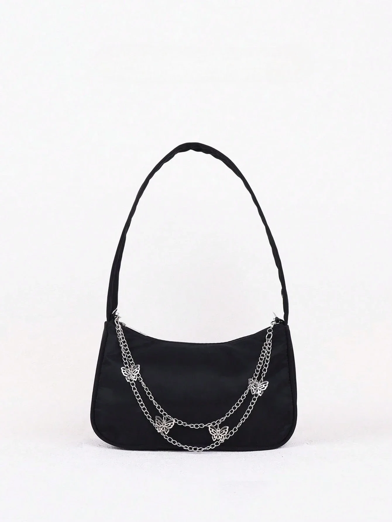 Leisure and Fashion Butterfly Underarm Bag Chain Shoulder Bag Lightweight Wide Shoulder Strap Square Bag Suitable for Daily Use