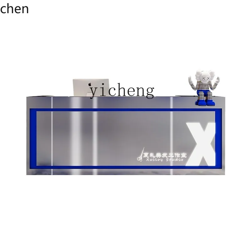 YFY Barber Shop Stainless Steel Bar Checkout page Counter Restaurant Reception desk