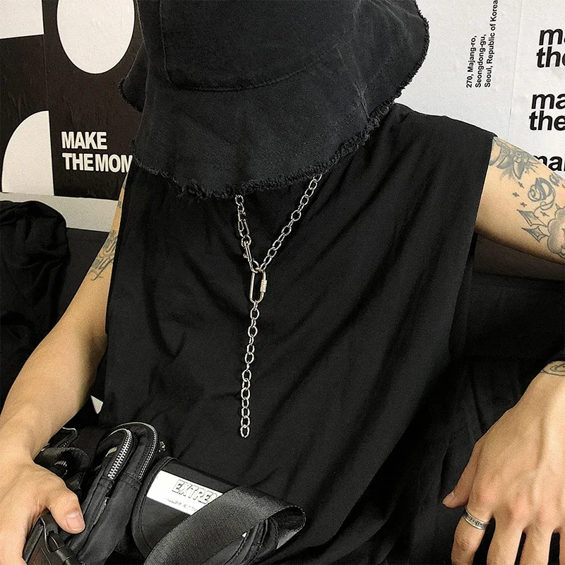 Hip Hop Chain Necklace Mens Stainless Steel Long Big Necklace Hip Hop Rock Gifts for Mlae Accessories Chain Jewelry on The Neck