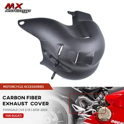 100% Carbon Fiber Motorcycle Exhaust Cover Heat Shield Guard Protection For DUCATI Streetfighter Panigale V4 V4S V4R 2018-2023
