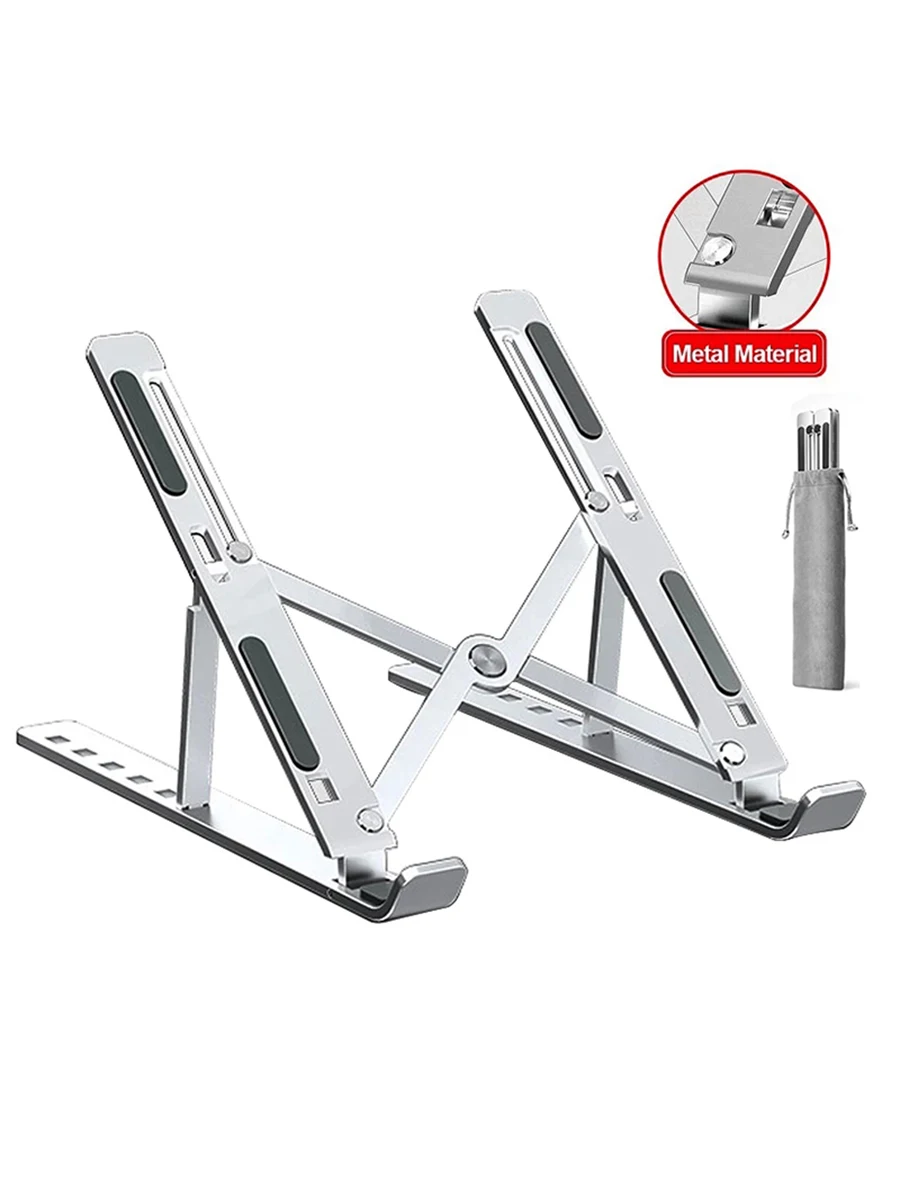 Laptop-Halter aus Aluminiumlegierung, verstellbar, faltbar, tragbar, für Notebook-Computer, Halterung, Heben, Kühlung, Halter, rutschfest