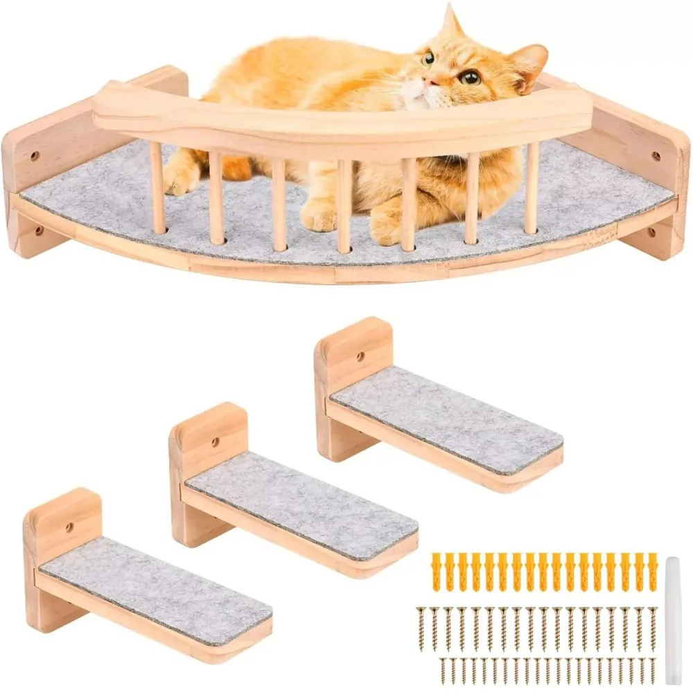 Cuccia angolare da parete, scaffale per gatti, gradini, mobili per animali domestici per gatti da interno, arrampicata, salto, pernici, alberi da arrampicata per la parete