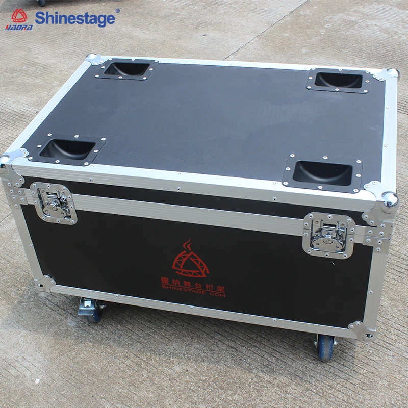 Caja de vuelo de aluminio con carro y ruedas, Hardware de Metal duradero y placa de madera de polietileno, equipo de precisión de transporte