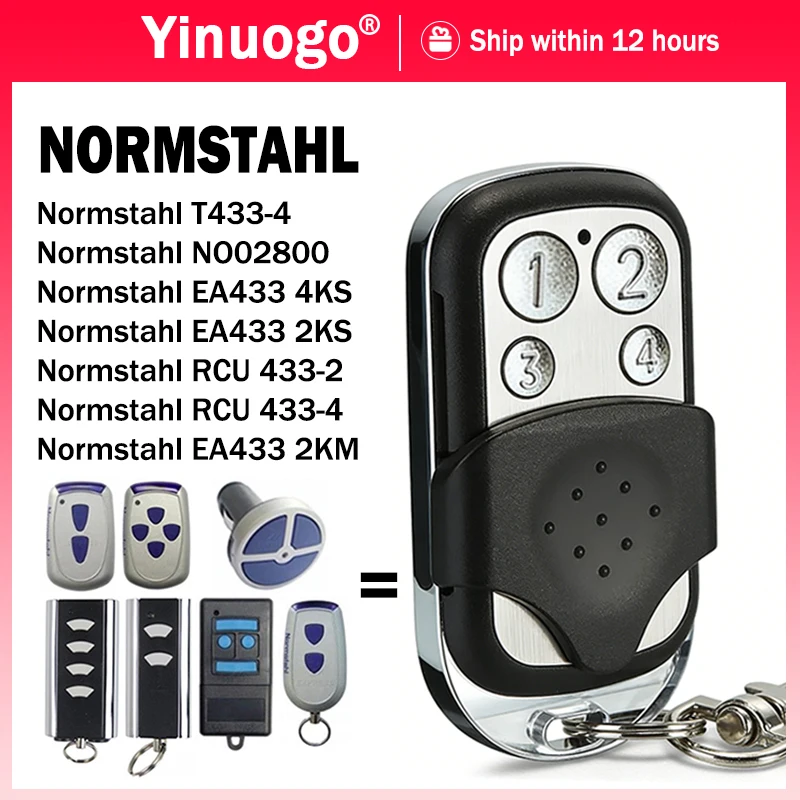 

Normstahl T433-4 Remote Control Replacement 433.92Mhz Rolling Code Normstahl EA433 2KS 4KS RCU433-2 RCU433-4 Gate Remote Control