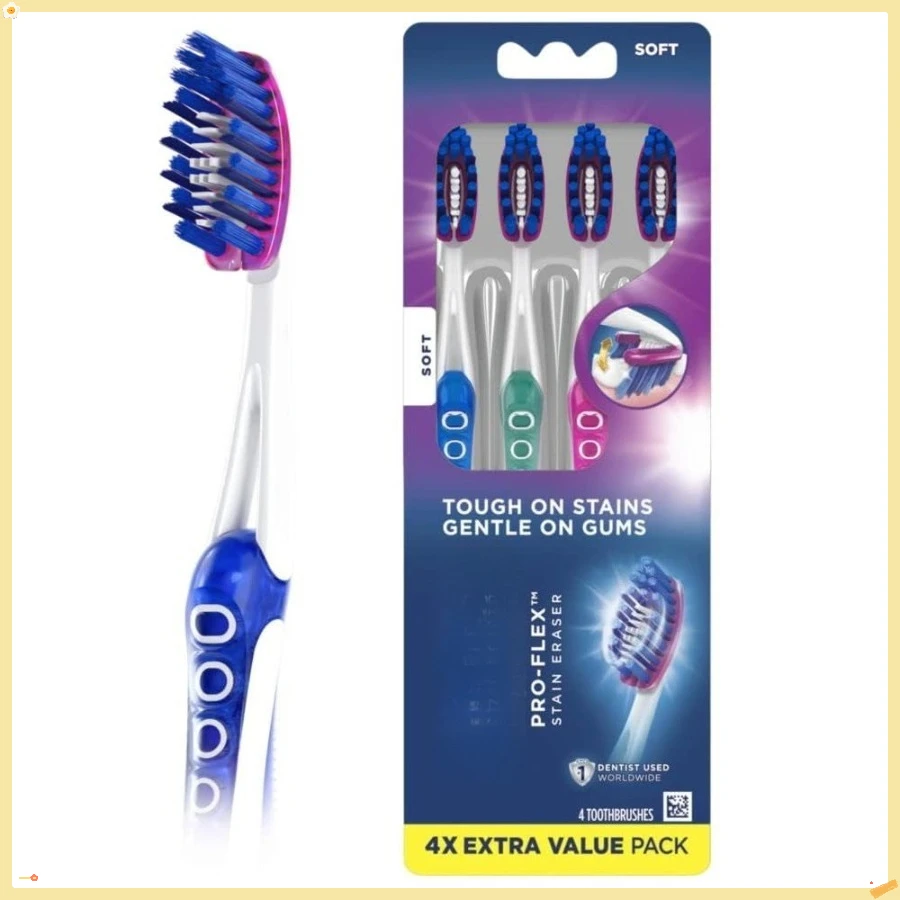 فرشاة أسنان بيضاء ثلاثية الأبعاد لإزالة البقع العميقة، 4 فرشاة أسنان ناعمة، تزيل 90% من البقع السطحية، وتبييض الأسنان