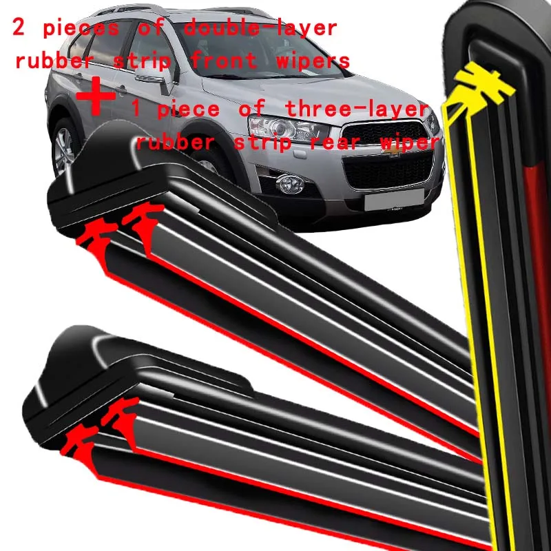 

For Chevrolet Captiva 2006-2018 2007 2008 2009 Wiper Front & Rear Wiper Blades Windshield Windscreen Window Brushes 24"+16"+13"