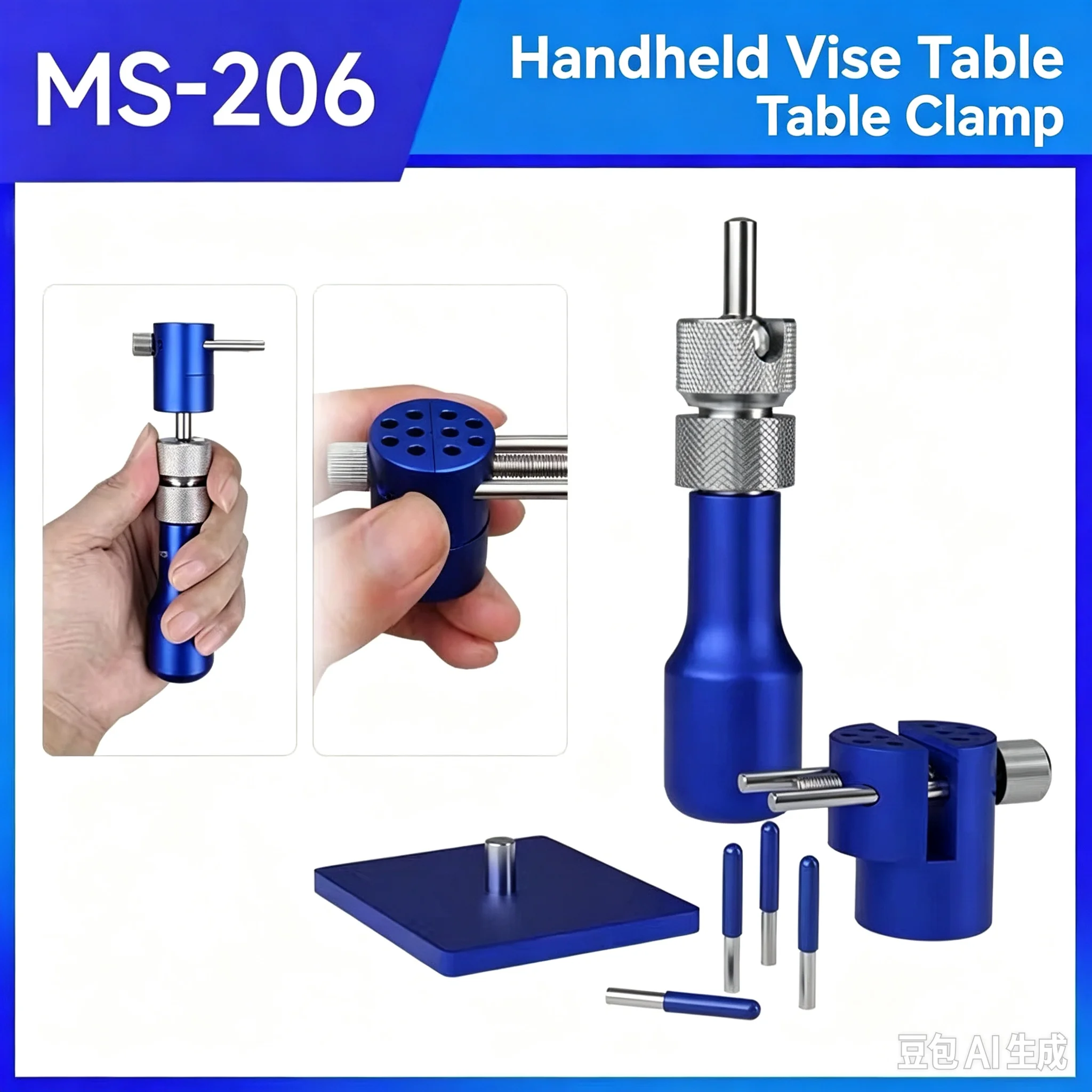 Stedi MS-206Y Handheld Vise Talbe  Adaptor for Model Building Hobby Sanding Paper DIY Tool
