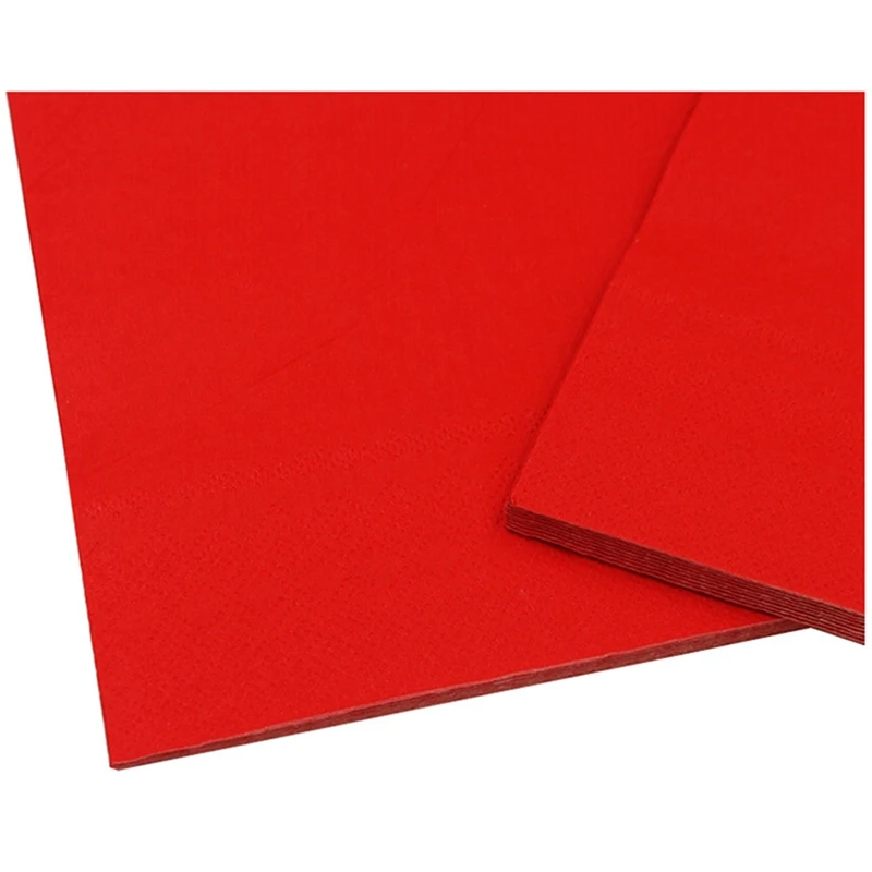 Paquete de 6 servilletas de papel impresas de Color sólido (rojo)