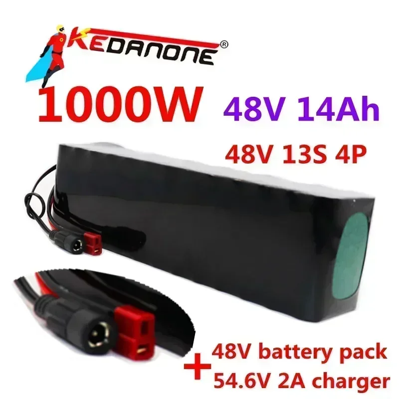 

NEW Suitable for electric bicycle lithium battery pack 48V, 14Ah, 1000W+2A charger.