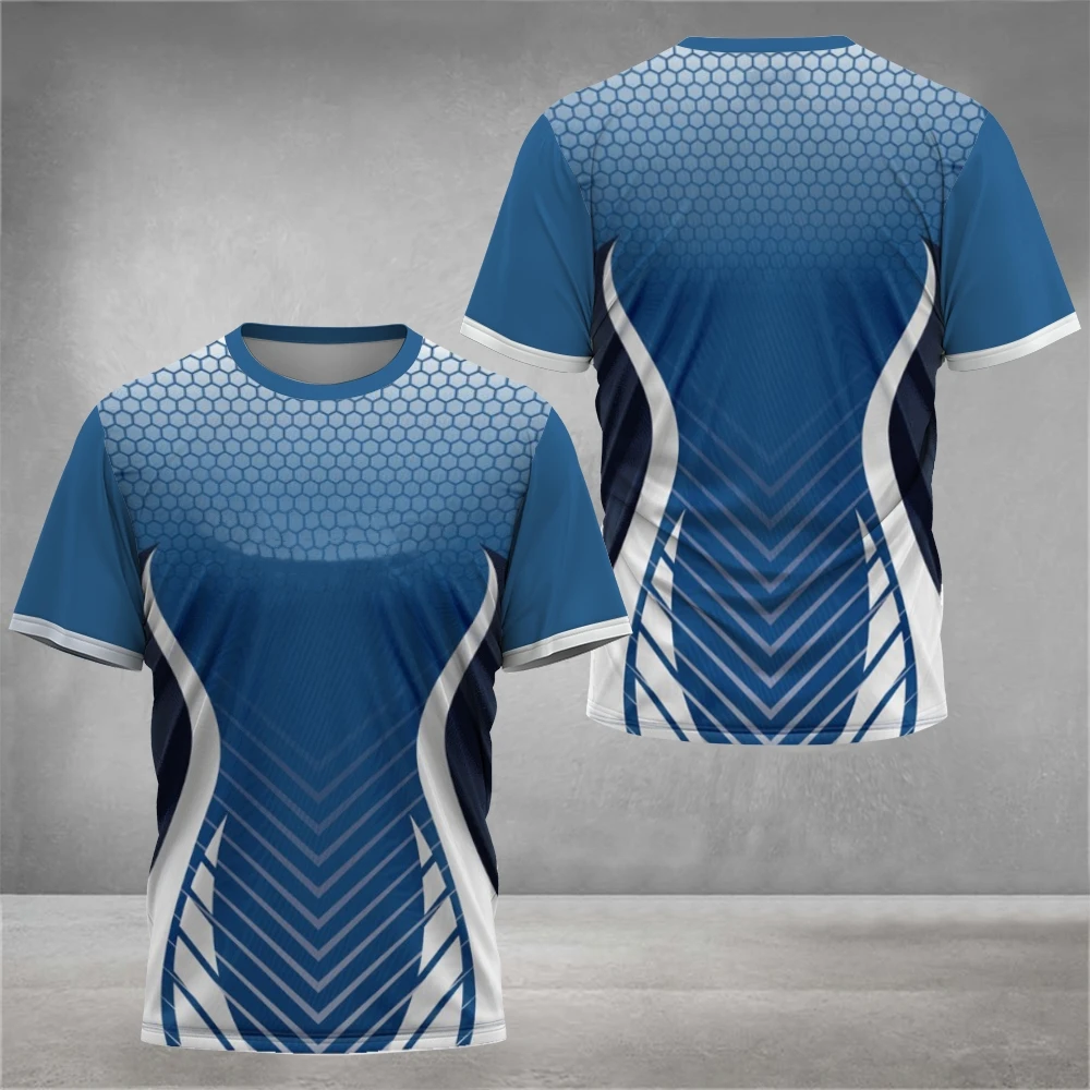 Homens Ginásio Sportswear Camisetas 3D Impressão Verão Badminton Tênis T-Shirt Correndo Fitness Training Quick Dry O-Neck Manga Curta Tops