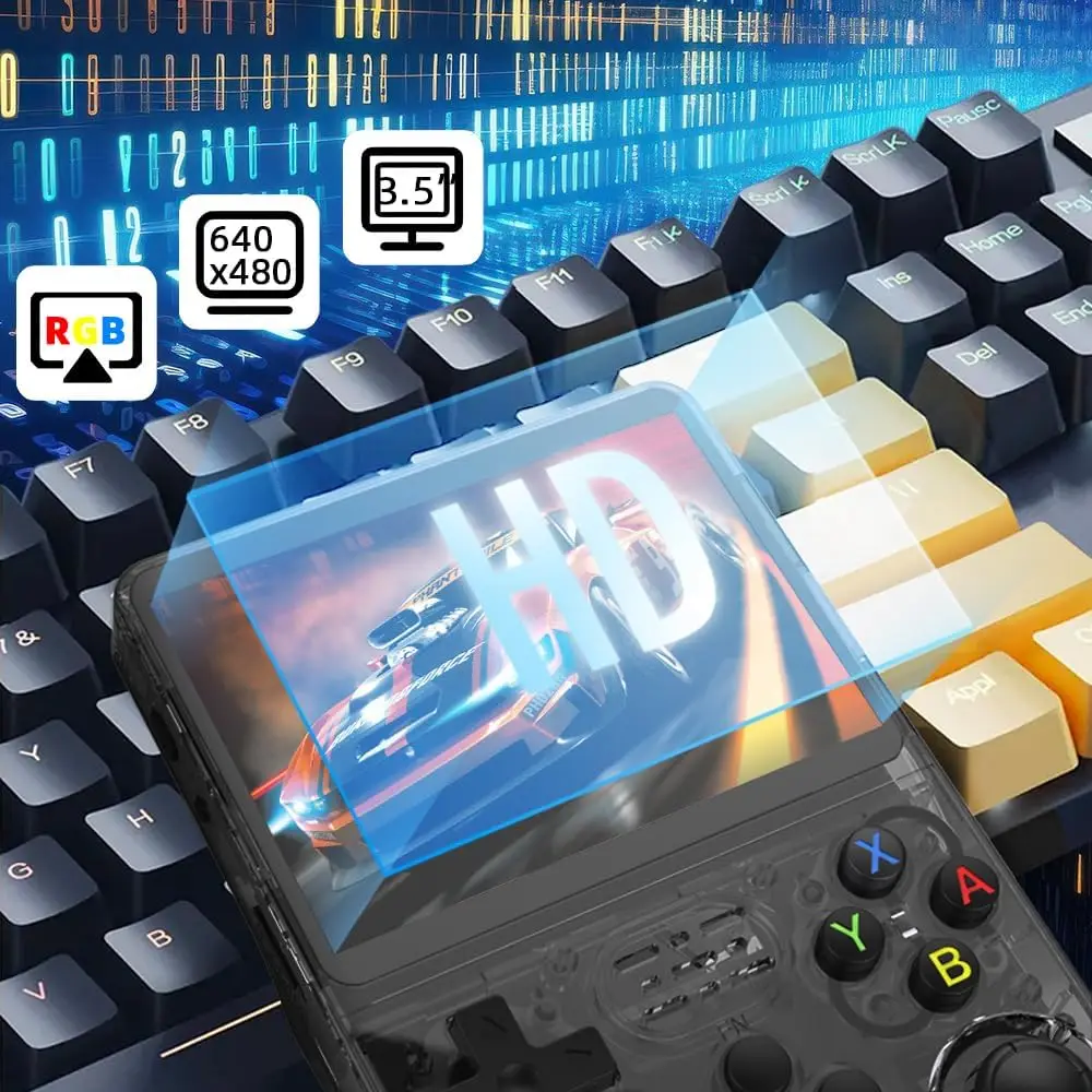 Console di gioco R36S Console portatile retrò da gioco Schermo IPS da 3,5 pollici R36S 64G 128G Linux Mini videogiochi tascabili
