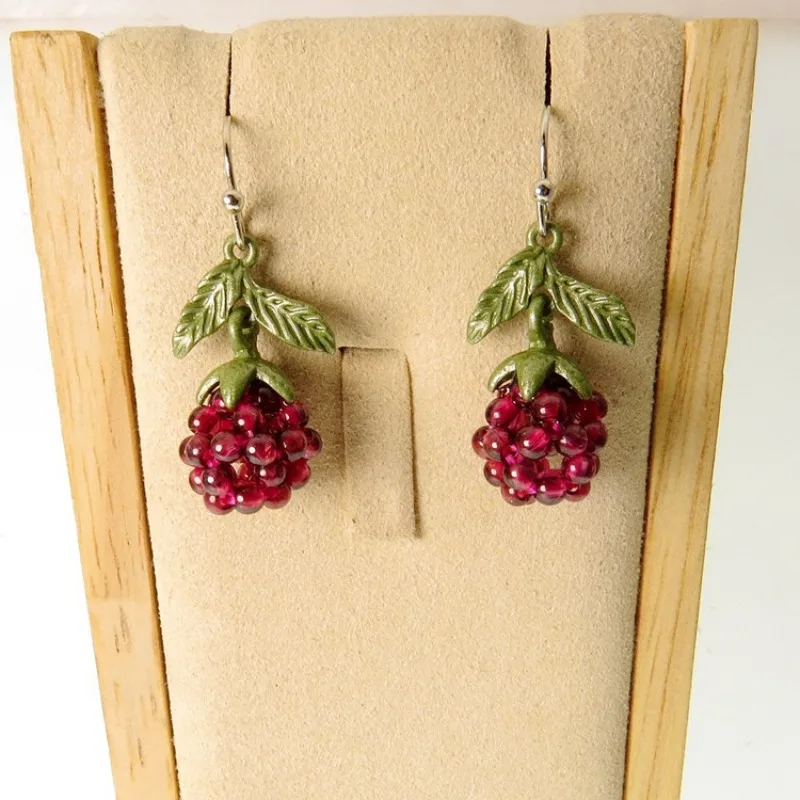 fashion women raspberry earrings,exquisite fruit earrings